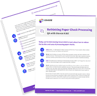 Rethinking Paper Check Processing