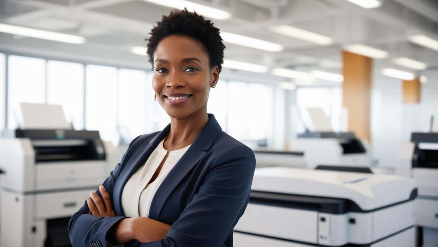 worker in a print and mail services department